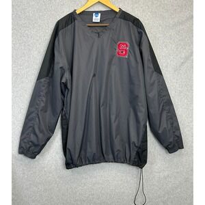 NCAA NC State Wolfpack Windbreaker Pullover Grey Black Sporty 919 Mens Large